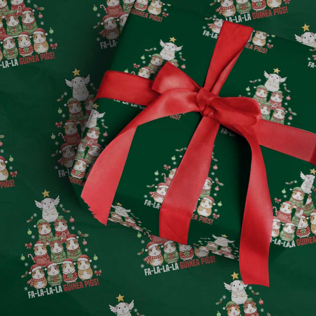Fa La La La Guinea Pigs Wrapping Paper Roll Funny Christmas Cavy Lover Gift TS12 Green Print Your Wear