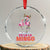 Fa La La Mingo Flamingo Hawaiian Xmas Crystal Glass Ornament TS09 Transparent Glass 3'' Circle Print Your Wear