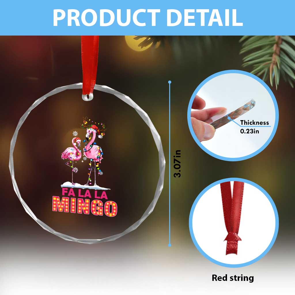 Fa La La Mingo Flamingo Hawaiian Xmas Crystal Glass Ornament TS09 Print Your Wear