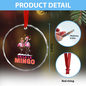 Fa La La Mingo Flamingo Hawaiian Xmas Crystal Glass Ornament TS09 Print Your Wear