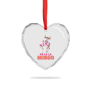 Fa La La Mingo Flamingo Hawaiian Xmas Heart Crystal Glass Ornament TS09 Print Your Wear