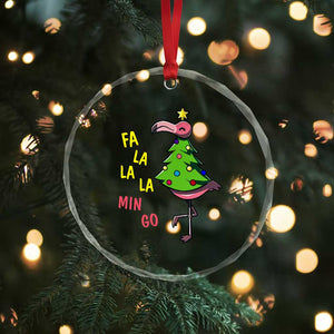 Fa La La Mingo Flamingo Hawaiian Xmas Tree Crystal Glass Ornament TS09 Print Your Wear