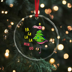 Fa La La Mingo Flamingo Hawaiian Xmas Tree Crystal Glass Ornament TS09 Print Your Wear