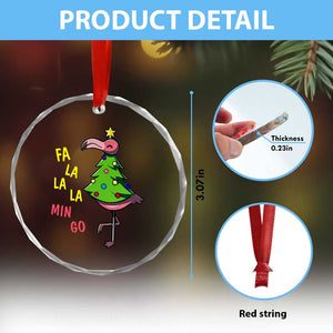 Fa La La Mingo Flamingo Hawaiian Xmas Tree Crystal Glass Ornament TS09 Print Your Wear