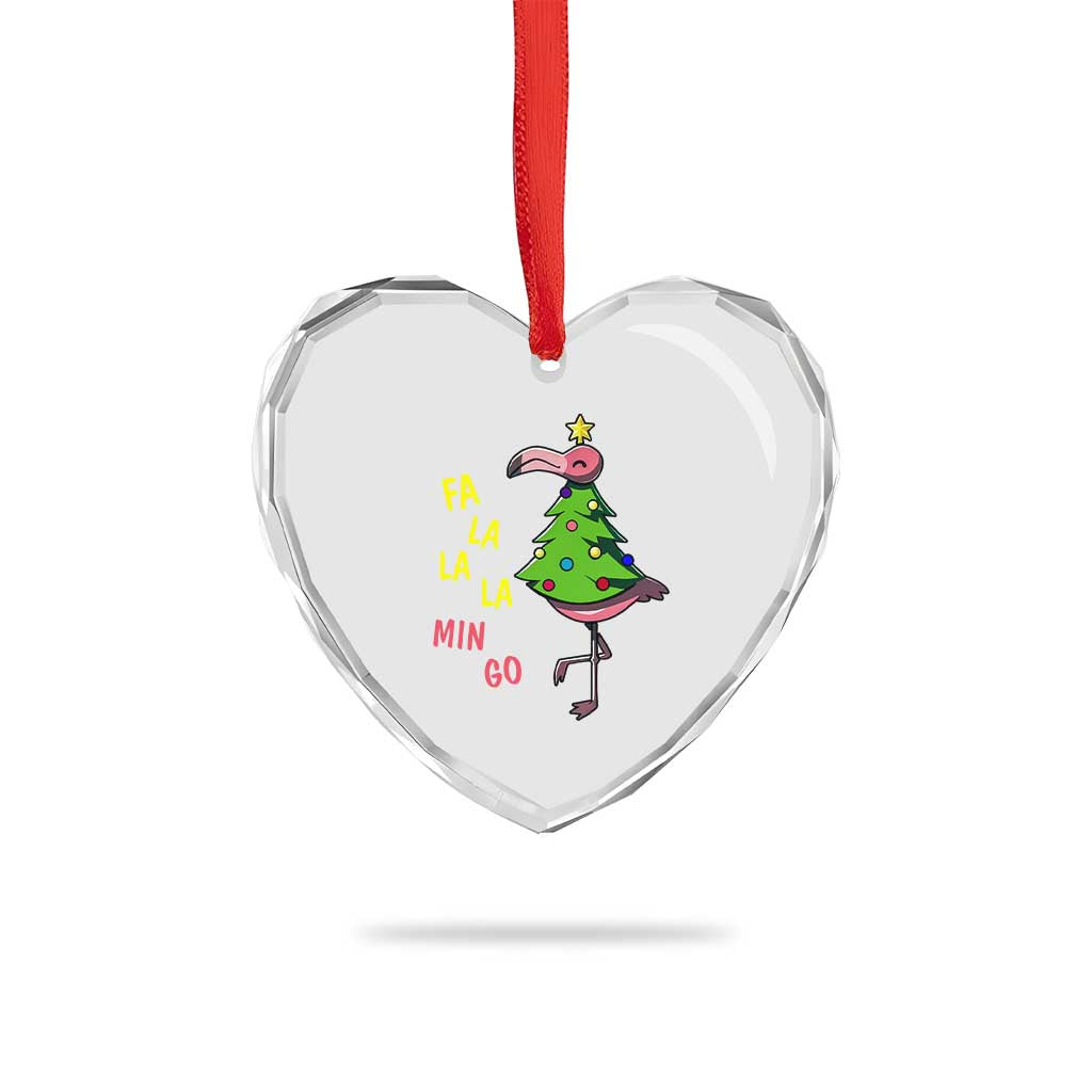 Fa La La Mingo Flamingo Hawaiian Xmas Tree Heart Crystal Glass Ornament TS09 Print Your Wear