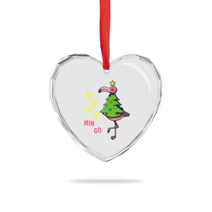 Fa La La Mingo Flamingo Hawaiian Xmas Tree Heart Crystal Glass Ornament TS09 Print Your Wear
