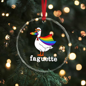 Faguette LGBTQ Crystal Glass Ornament Funny Pride Goose Rainbow TS14 Print Your Wear