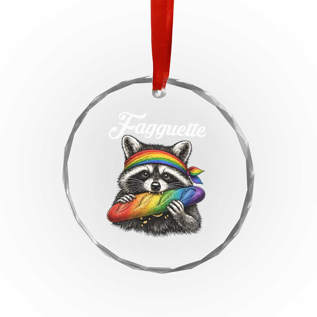 Faguette LGBTQ Crystal Glass Ornament Funny Pride Raccoon Rainbow TS14 Print Your Wear