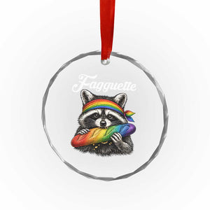 Faguette LGBTQ Crystal Glass Ornament Funny Pride Raccoon Rainbow TS14 Print Your Wear