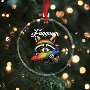 Faguette LGBTQ Crystal Glass Ornament Funny Pride Raccoon Rainbow TS14 Print Your Wear