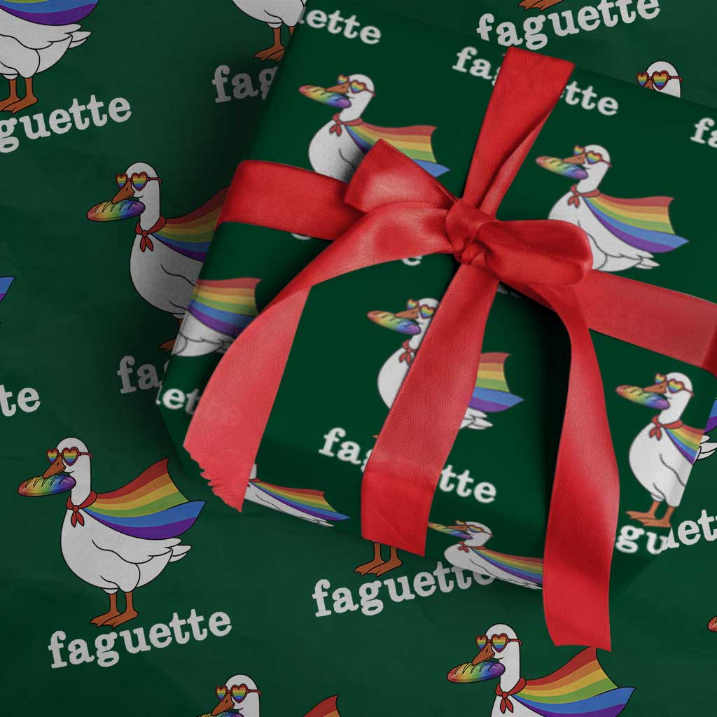 Faguette LGBTQ Wrapping Paper Roll Funny Pride Goose Rainbow TS14 Green Print Your Wear
