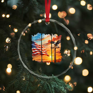 Faith And Freedom Christian American Flag Eagle Crystal Glass Ornament American Faith Pride TS12 Print Your Wear