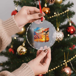 Faith And Freedom Christian American Flag Eagle Crystal Glass Ornament American Faith Pride TS12 Print Your Wear