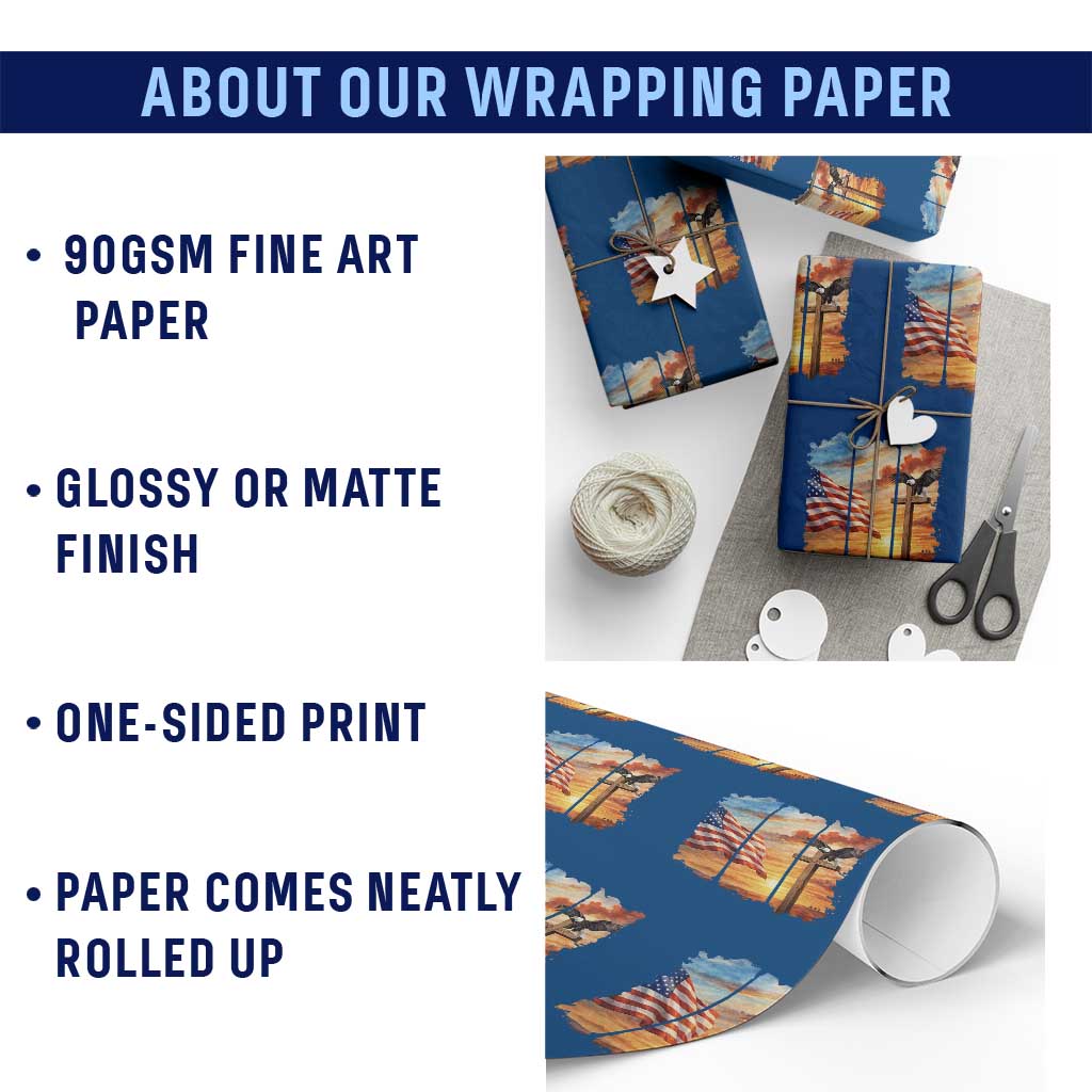 Faith And Freedom Christian American Flag Eagle Wrapping Paper Roll American Faith Pride TS12 Print Your Wear