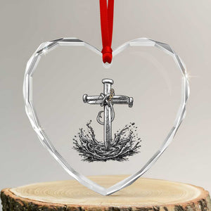 Faith Family Fishing Heart Crystal Glass Ornament Christian Jesus Cross Fathers Day Gift TS12 Transparent Glass 3'' Heart Print Your Wear
