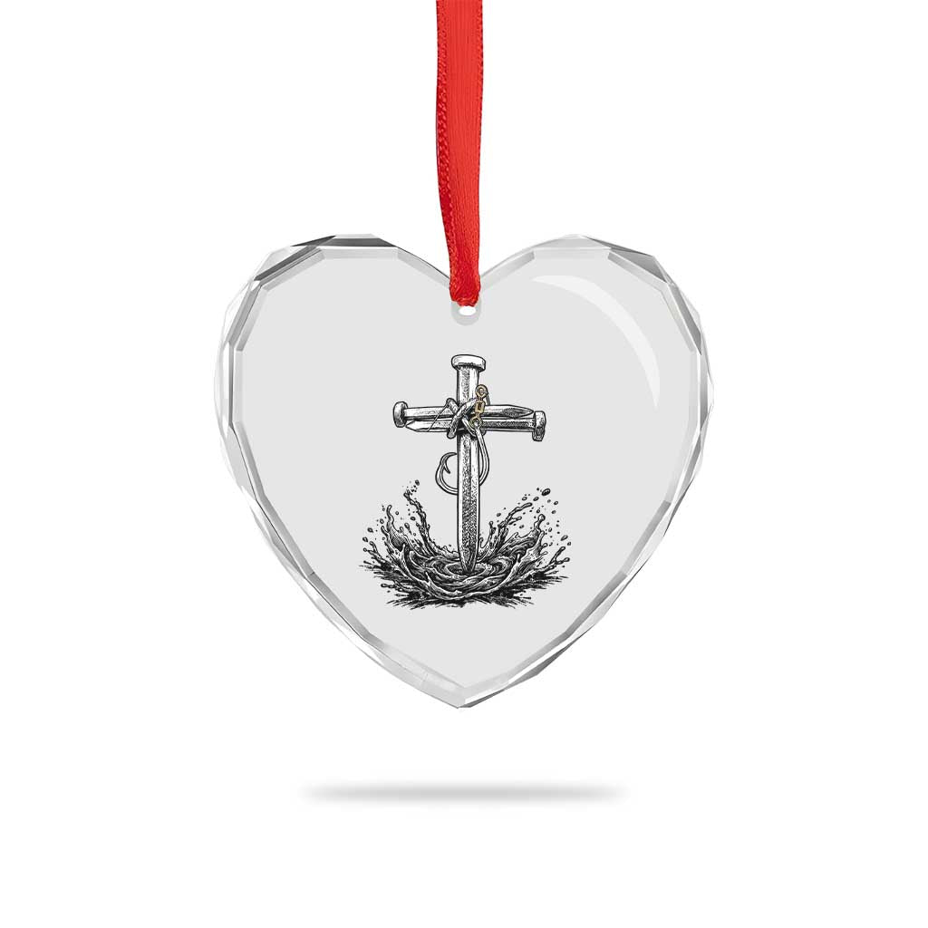 Faith Family Fishing Heart Crystal Glass Ornament Christian Jesus Cross Fathers Day Gift TS12 Print Your Wear