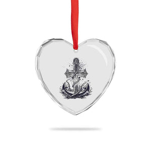 Faith Family Fishing Jesus Cross Anchor Heart Crystal Glass Ornament Funny Christian Fisherman TS12 Print Your Wear