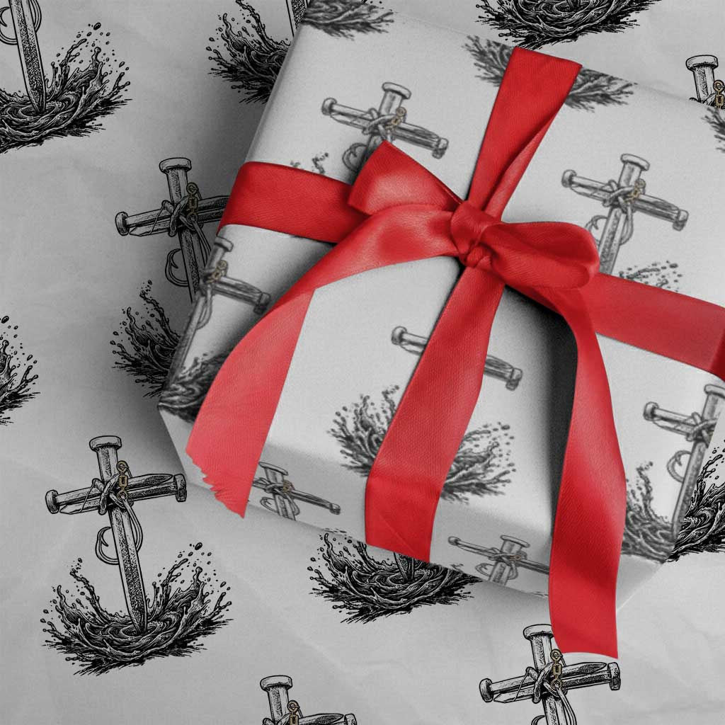 Faith Family Fishing Wrapping Paper Roll Christian Jesus Cross Fathers Day Gift TS12 White Print Your Wear