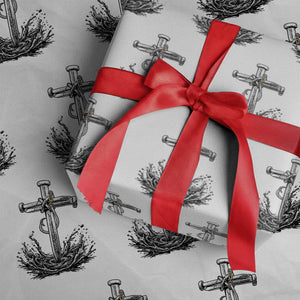 Faith Family Fishing Wrapping Paper Roll Christian Jesus Cross Fathers Day Gift TS12 White Print Your Wear