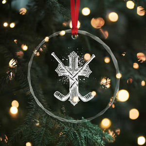 Faith Family Hockey Cross Crystal Glass Ornament Religious Ice Hockey Lover Gift TS12 Print Your Wear