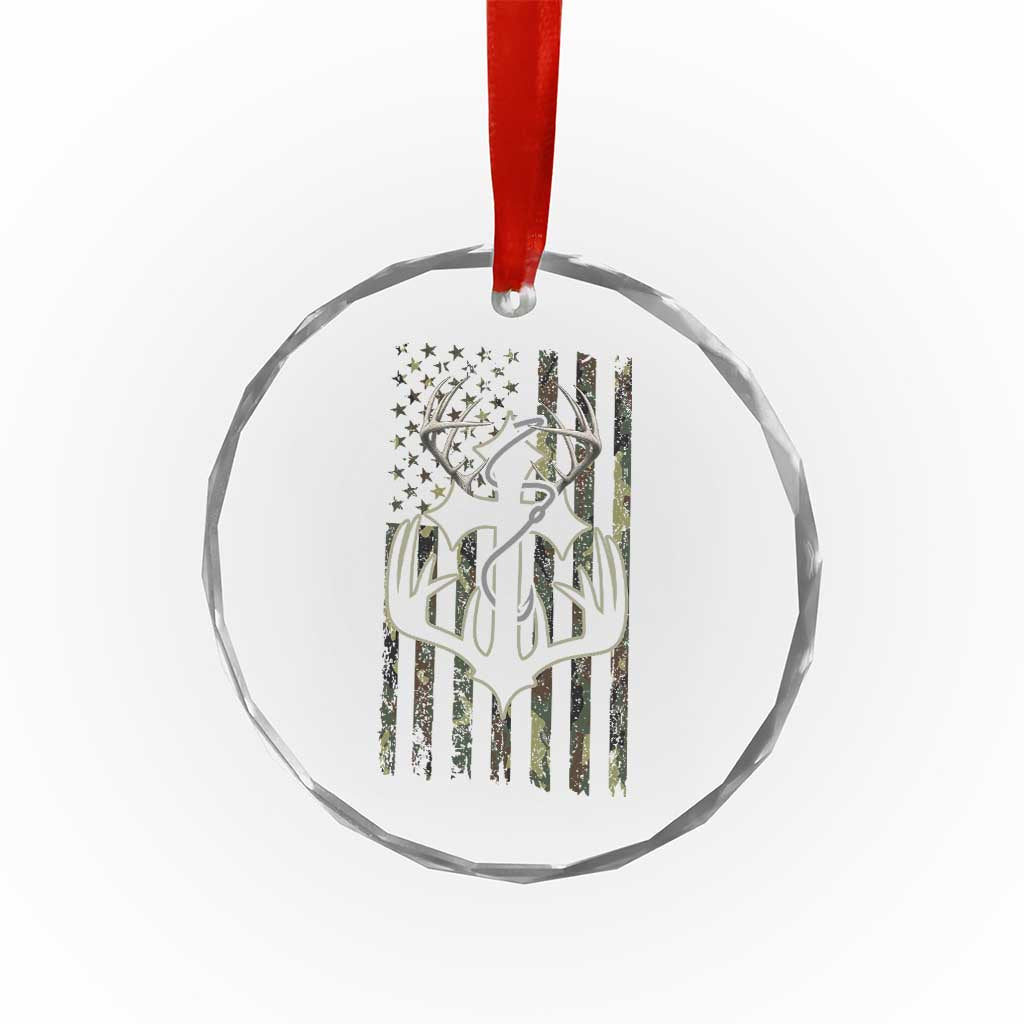 Faith Fishing Hunting Camo US Flag Cross With Hook Christian Crystal Glass Ornament TS11 Print Your Wear