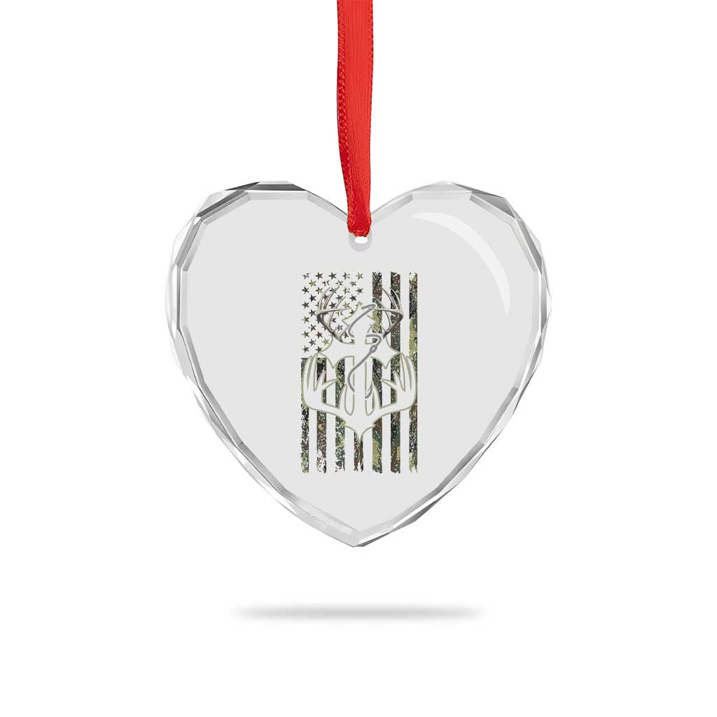 Faith Fishing Hunting Camo US Flag Cross With Hook Christian Heart Crystal Glass Ornament TS11 Print Your Wear