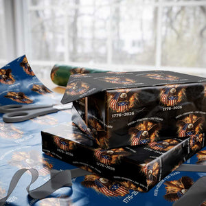 Faith Freedom 250 Years Wrapping Paper Roll Christian USA Independence 1776 2026 Bald Eagle TS11 Black Print Your Wear
