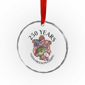 Faith Freedom Fishing Crystal Glass Ornament 250 Years Of Christian Fish Hunting TS12 Print Your Wear