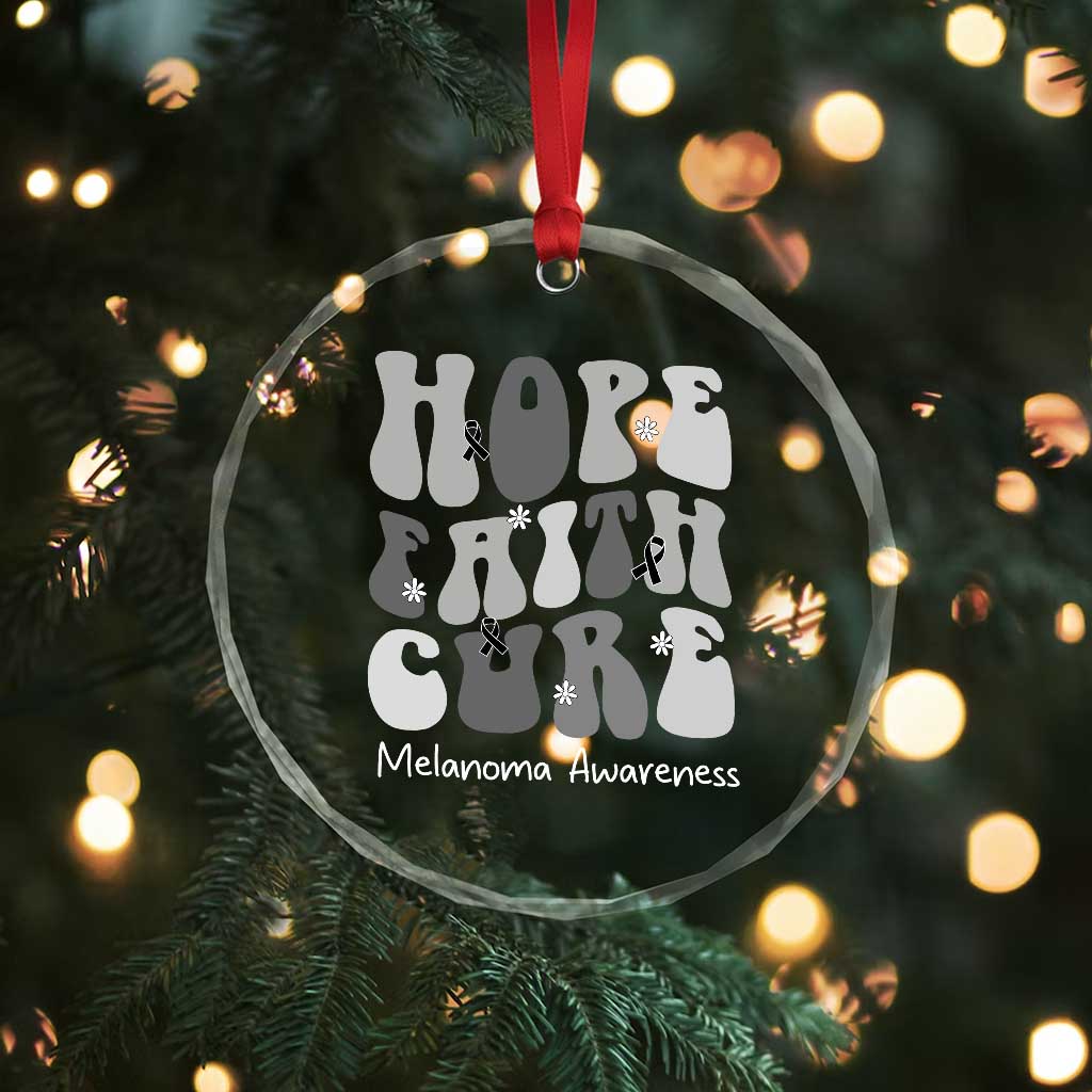 Faith Hope Cure Melanoma Awareness Crystal Glass Ornament Skin Cancer Fighter TS12 Print Your Wear
