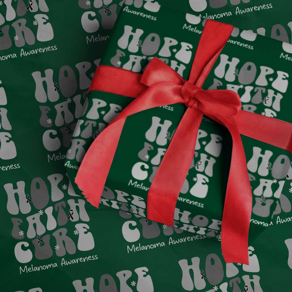 Faith Hope Cure Melanoma Awareness Wrapping Paper Roll Skin Cancer Fighter TS12 Green Print Your Wear