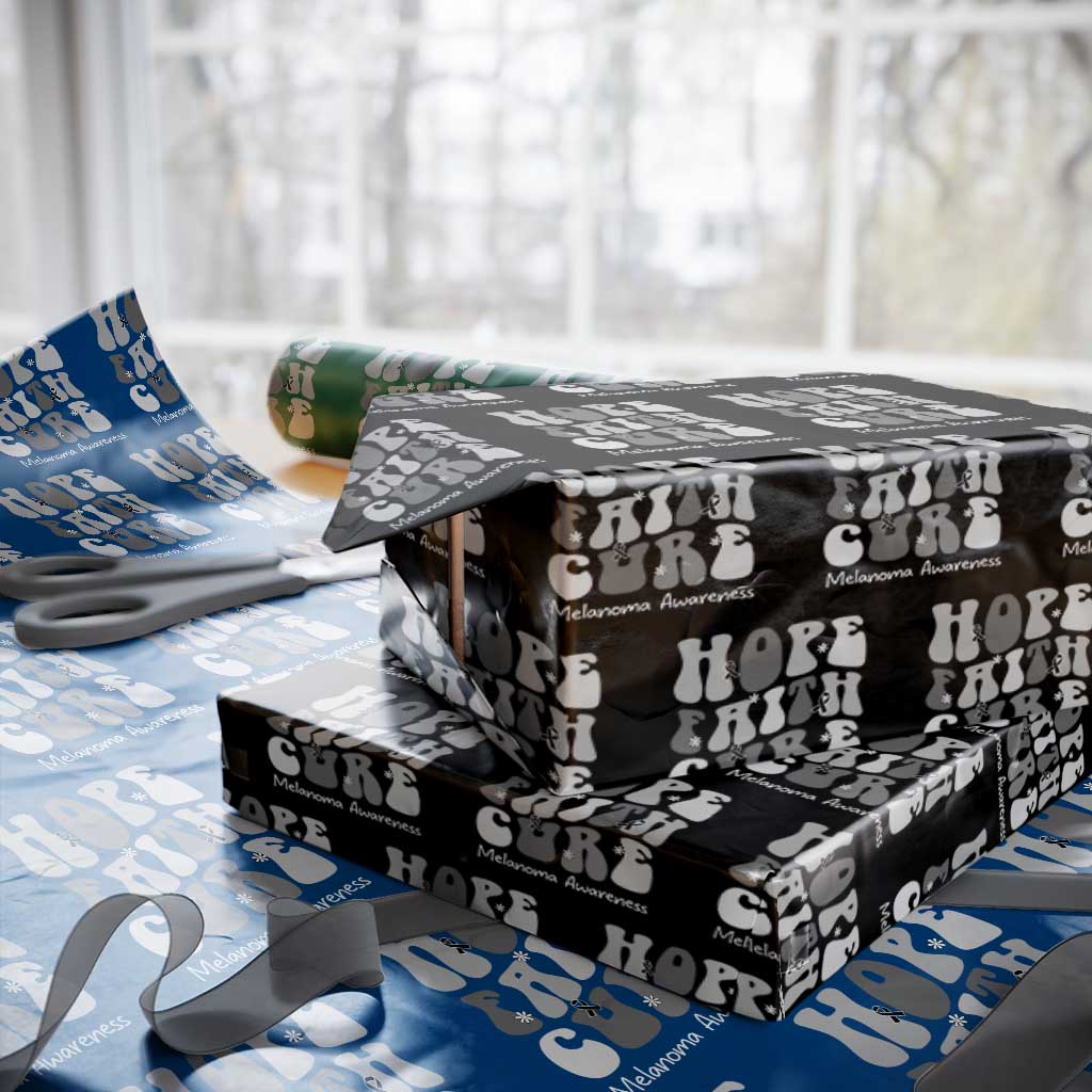 Faith Hope Cure Melanoma Awareness Wrapping Paper Roll Skin Cancer Fighter TS12 Black Print Your Wear