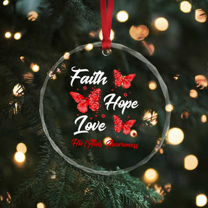 Faith Hope Love HIV AIDS Awareness Butterfly Gift Crystal Glass Ornament TS12 Print Your Wear