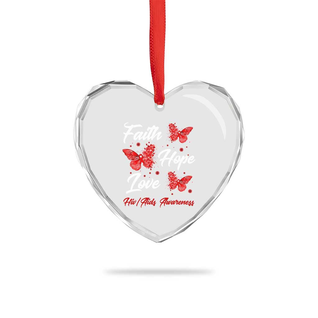 Faith Hope Love HIV AIDS Awareness Butterfly Gift Heart Crystal Glass Ornament TS12 Print Your Wear