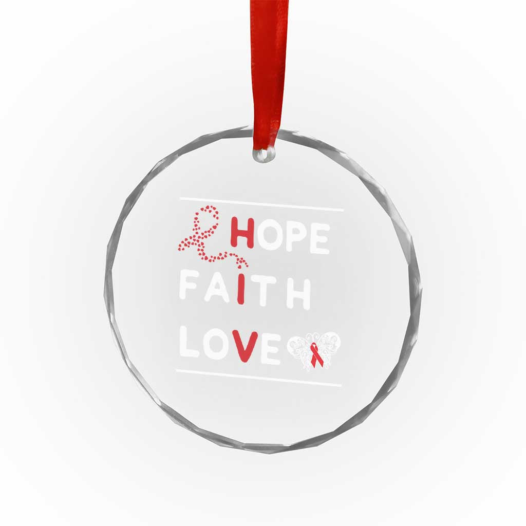 Faith Hope Love HIV AIDS Awareness Crystal Glass Ornament Hope Strength Empowerment Gift TS12 Print Your Wear
