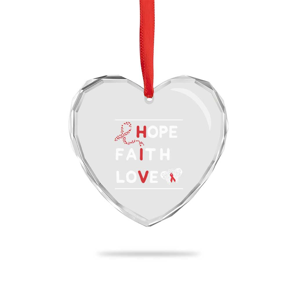 Faith Hope Love HIV AIDS Awareness Heart Crystal Glass Ornament Hope Strength Empowerment Gift TS12 Print Your Wear