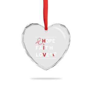 Faith Hope Love HIV AIDS Awareness Heart Crystal Glass Ornament Hope Strength Empowerment Gift TS12 Print Your Wear