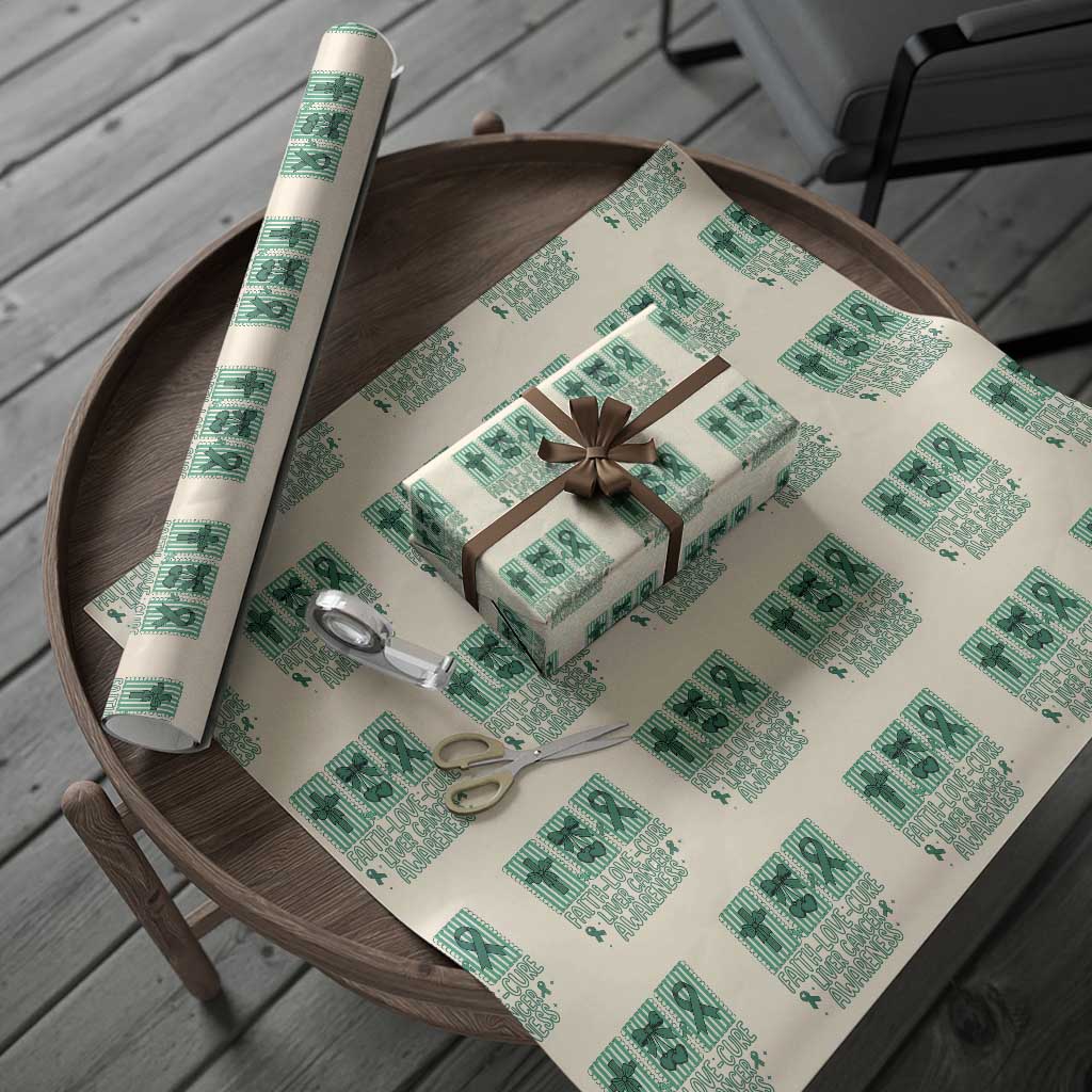 Faith Love And Cure Liver Cancer Awareness Wrapping Paper Roll Hope Survivor Support