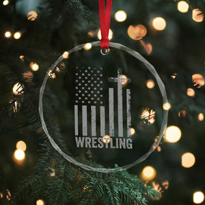 Faith Wrestling Crystal Glass Ornament Christian Wrestler American Flag Cross TS10 Print Your Wear