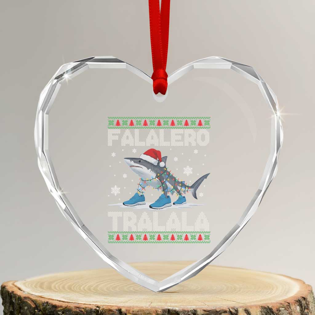 Falalero Tralala Italian Brainrot Meme Christmas Heart Crystal Glass Ornament Funny Gen Z Alpha Ugly Xmas Gift TS12 Transparent Glass 3'' Heart Print Your Wear