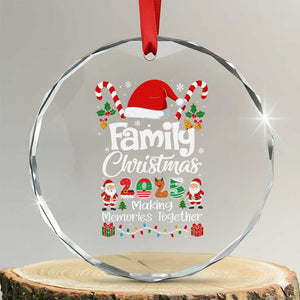 Family Christmas 2025 Crystal Glass Ornament Matching Xmas Squad Santa TS10 Transparent Glass 3'' Circle Print Your Wear