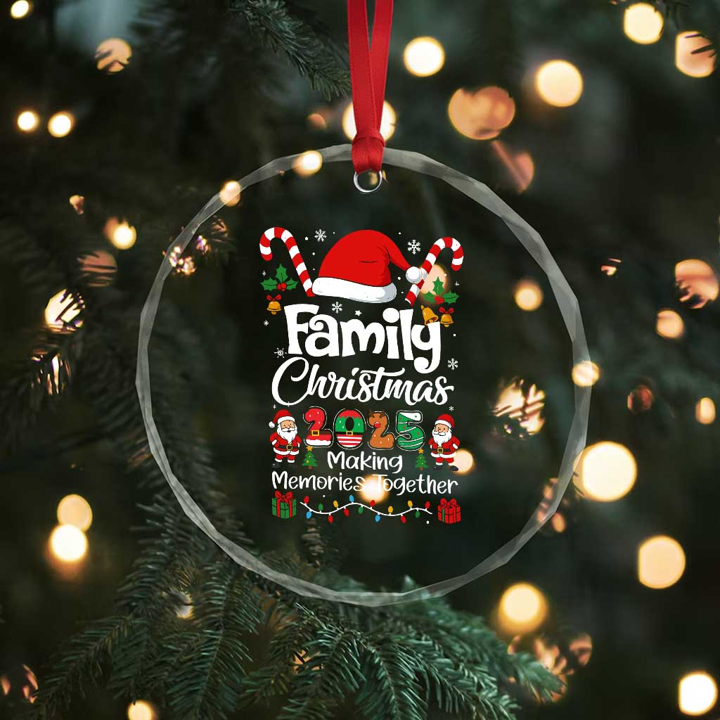 Family Christmas 2025 Crystal Glass Ornament Matching Xmas Squad Santa TS10 Print Your Wear