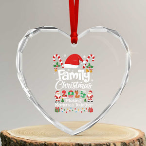 Family Christmas 2025 Heart Crystal Glass Ornament Matching Xmas Squad Santa TS10 Transparent Glass 3'' Heart Print Your Wear