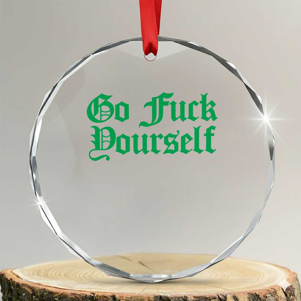 Fanone Officer Go F Yourself Crystal Glass Ornament Edgy Rebellious Attitude TS02 Transparent Glass 3'' Circle Print Your Wear