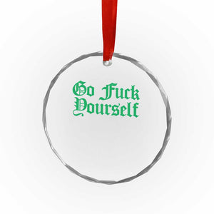 Fanone Officer Go F Yourself Crystal Glass Ornament Edgy Rebellious Attitude TS02 Print Your Wear