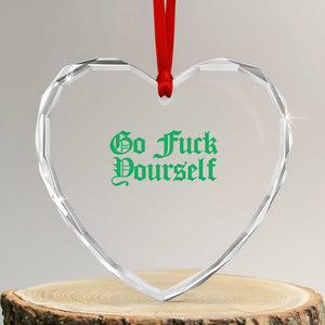 Fanone Officer Go F Yourself Heart Crystal Glass Ornament Edgy Rebellious Attitude TS02 Transparent Glass 3'' Heart Print Your Wear
