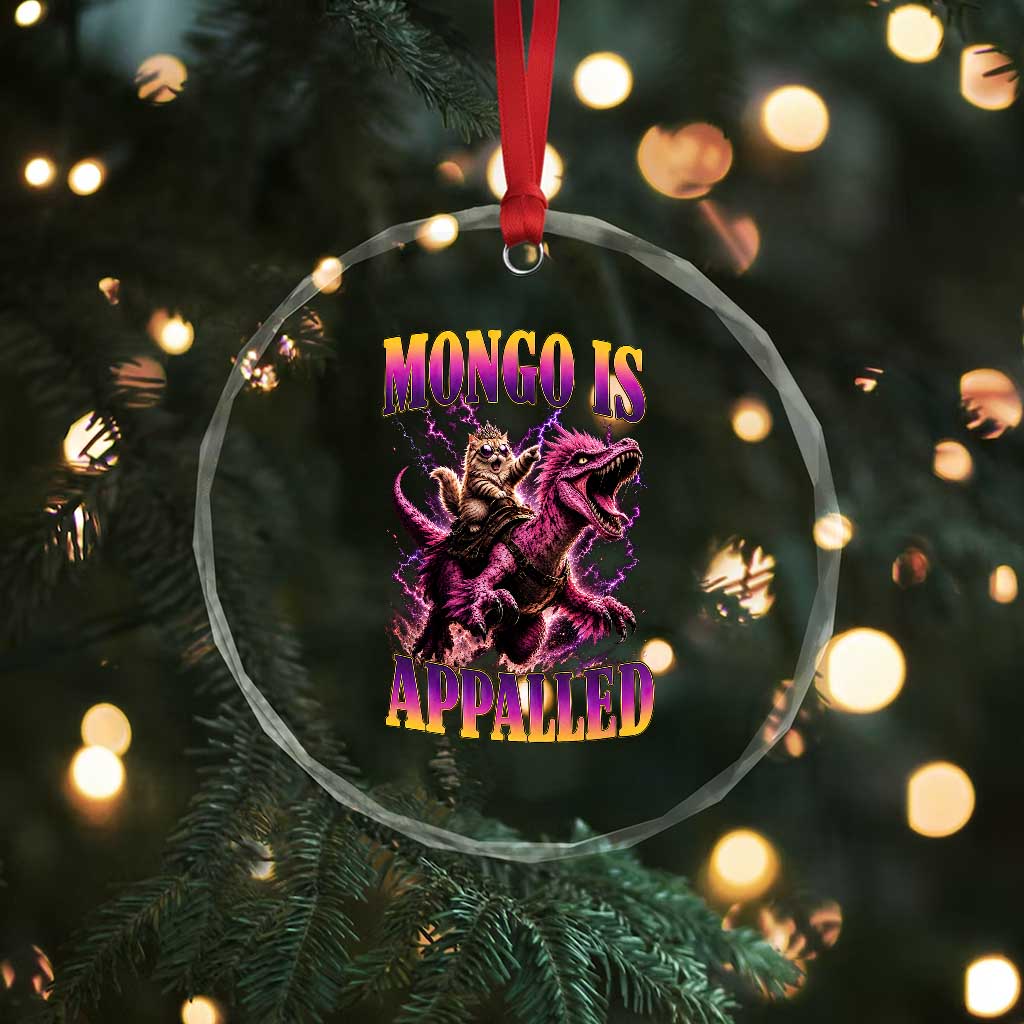 Fantasy Book Reader Geeky Cat Lover Crystal Glass Ornament Mongo Is Appalled