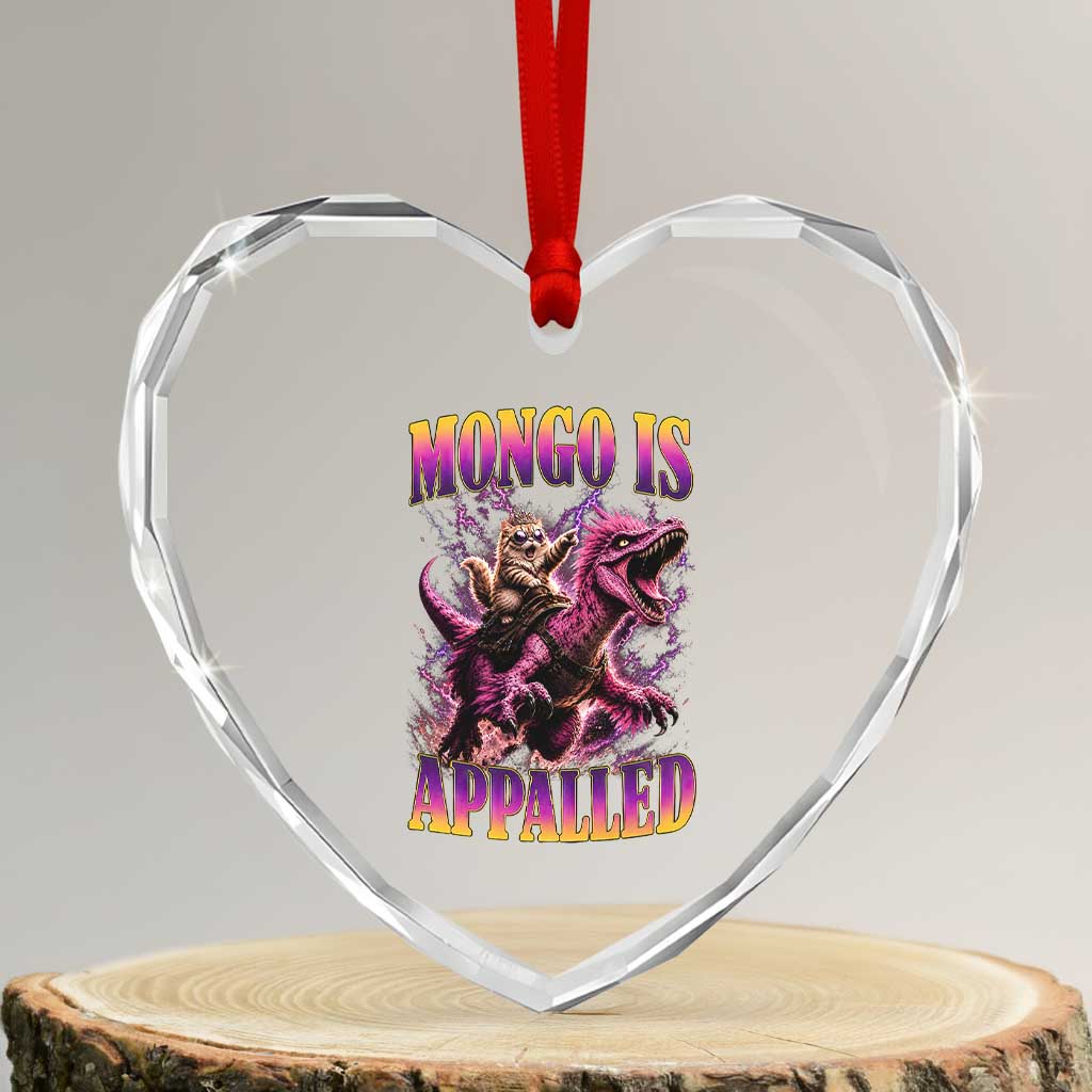 Fantasy Book Reader Geeky Cat Lover Heart Crystal Glass Ornament Mongo Is Appalled TS12 Transparent Glass 3'' Heart Print Your Wear