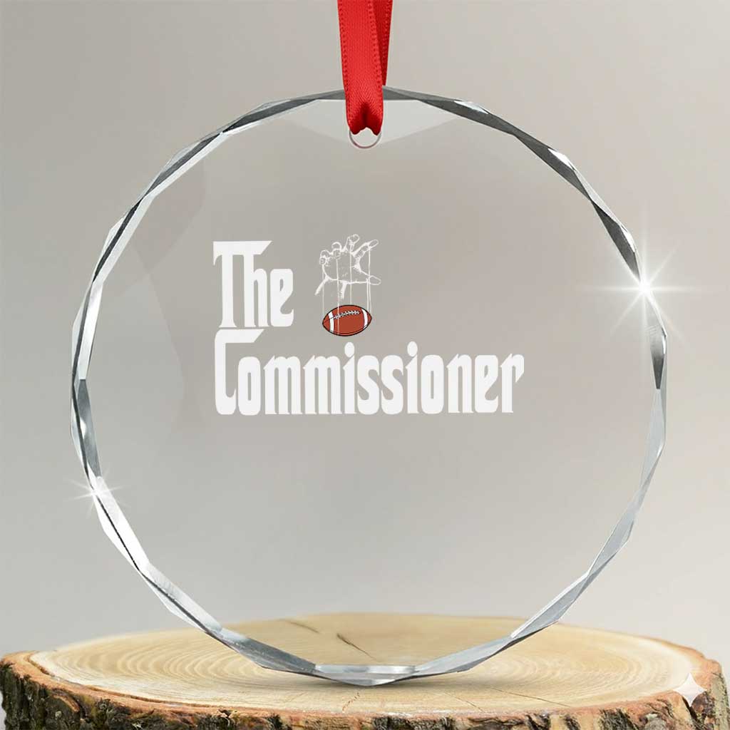 Fantasy Football Commissioner Crystal Glass Ornament Draft Party Commish FFL TS10 Transparent Glass 3'' Circle Print Your Wear