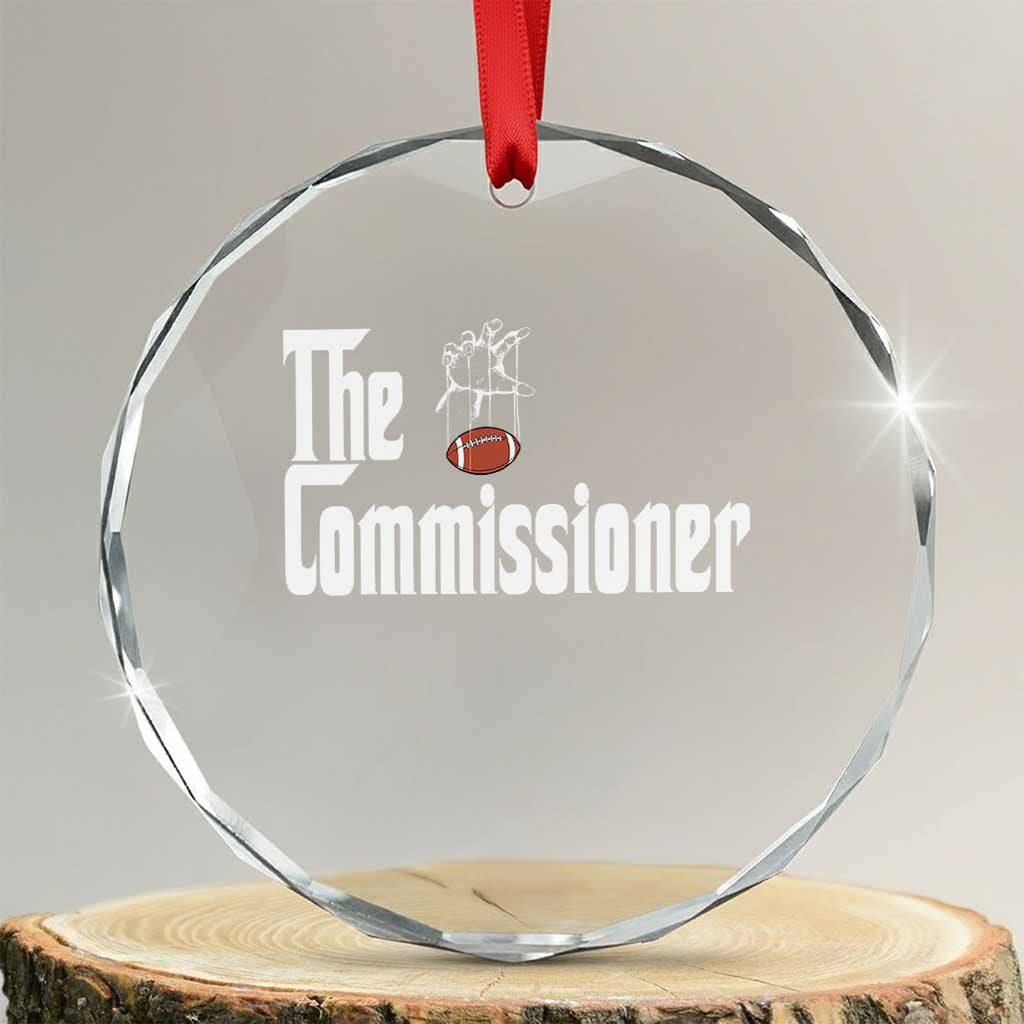 Fantasy Football Commissioner Crystal Glass Ornament Draft Party Commish FFL TS10 Transparent Glass 3'' Circle Print Your Wear