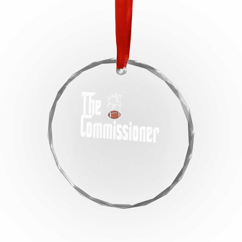 Fantasy Football Commissioner Crystal Glass Ornament Draft Party Commish FFL TS10 Transparent Glass 3'' Circle Print Your Wear